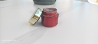 Pot en verre vide de luxe 30g, forme taille de poitrine, rouge bordeaux, pour crème, avec couvercle doré, pour crème hydratante visage