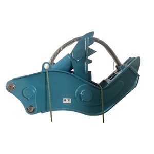 Accesorio triturador de rocas hidráulico rojo para excavadora con dientes reemplazables y componente central del motor - Product Image 2