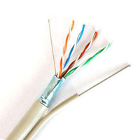 Cable de red F/UTP CAT5E cobre desnudo PVC/PE chaqueta exterior/cable de comunicación interior