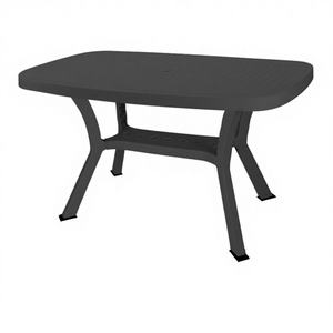 Table de salle à manger extérieure moderne en plastique PP durable, certifiée ISO9001 TUV italienne, écologique, résistante aux UV, pour villa et cour. - Product Image 1