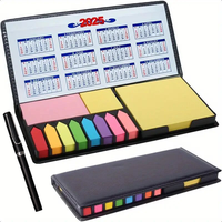 Boîte à mémos en cuir PU pour la marque d'entreprise, porte-bloc-notes avec impression de calendrier sur le couvercle intérieur