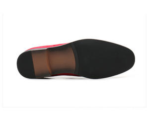 Custom <strong>Men's</strong> Luxury <strong>Tassels</strong> <strong>Suede</strong> Leather <strong>Loafers</strong> Pointed Closed Toe Slip-On Office Lazy <strong>Loafers</strong> Oxford Red <strong>Men</strong> Dress Shoes - Product Image 6