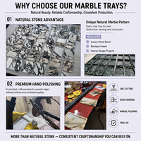 Plateau de service moderne WeiVibe en marbre multi-motifs avec poignée, en pierre naturelle mélangée, organisateur de vanité, plateau à fromage, cuisine, salle de bain