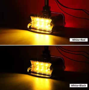 Doppio colore ambra/rosso doppia faccia LED cromato SideMarker paraurti luce di direzione visiera orizzontale per Kenworth Freightliner Truck - Product Image 5