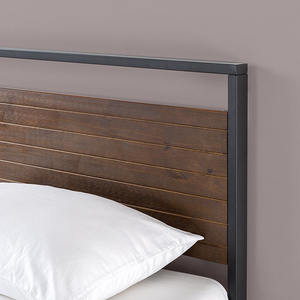 Muebles planos para apartamentos, marco de Metal Industrial, cama de madera de tamaño King, precio barato - Product Image 4