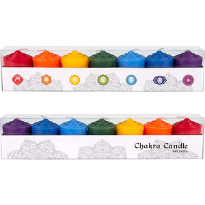 Tùy chỉnh nhãn hiệu riêng gói <span class=keywords><strong>Chakra</strong></span> paraffin sáp không mùi tinh thần chữa bệnh món quà Yoga trụ cột Hàng Mã nến - Product Image 3