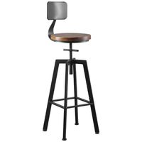 Tabouret de bar de style industriel nordique de luxe avec structure en fer, accoudoirs fixes, hauteur de comptoir réglable pour usage commercial et domestique