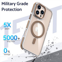Coque de téléphone magnétique transparente de luxe pour Iphone 15 14 13 12 11 16 Pro Max Plus cadre de lentille en métal pare-chocs antichoc couverture transparente