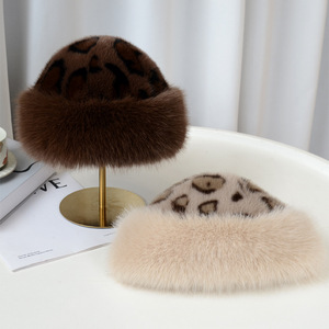 Automne hiver femmes nouveau en peluche léopard mongol chapeaux nord-est princesse oreille Protection fourrure chaud bonnet chapeaux - Product Image 3