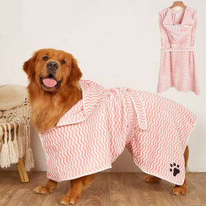 Jubah Mandi untuk Anjing Kecil Sedang Besar, Handuk Mandi Tebal dari Kain Coral Fleece yang Menyerap Air, Pakaian Jubah Mandi untuk Anjing - Product Image 1