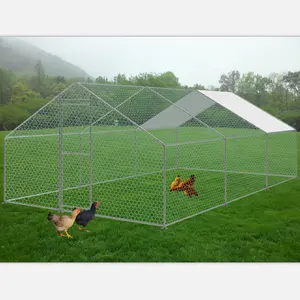 chicken coop tarp pet cage outdoor animal cages shelter UV waterproof galvanized wire fence with cover