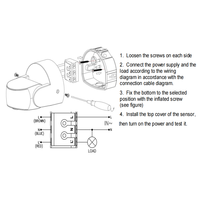 Détecteur de mouvement à capteur PIR infrarouge automatique extérieur AC220 240V avec minuterie rotative interrupteur réglable détecteur de Position de mouvement
