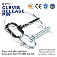 Goupille de verrouillage rapide sans outil robuste en acier inoxydable 304, polie, type Q, avec clip en R, pour poignées M12, M16, M20
