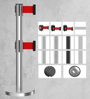Barrière de contrôle de foule à double couche de haute qualité avec poteau de ceinture rétractable pour les magasins, les aéroports, les expositions, les files d'attente