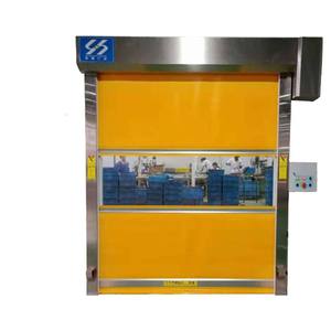 ประตูม้วนพีวีซีประตูม้วนขึ้นสำหรับการประชุมเชิงปฏิบัติการคลังสินค้าผ้าพีวีซีกันฝุ่นปลอดภัยไฟฟ้าปรับแต่งได้ตามต้องการ - Product Image 1