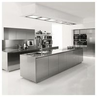 Prima Modular Armoire de cuisine extérieure moderne en acier inoxydable 316, écologique, avec robinet, charnière, finition laquée, évier et glissière de tiroir pour la maison