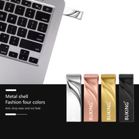 Memoria USB Metálica Plateada Impermeable con Anillo para Llaves, 32GB 16GB 8GB 4GB, Pendrive, Disco de Memoria, Bolsa, OEM para Empresas