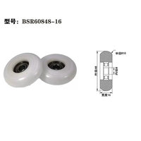 Roue à rouleaux en nylon pour porte et fenêtre, roulement à billes BSR60848-16 8x48x16