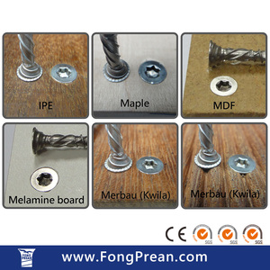 Stainless Steel Reaming Point Reduced Splitting Near Edges Industrial Fastener Hardwood <b>Screw</b> - Product Image 2