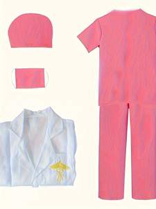 Conjunto <span class=keywords><strong>de</strong></span> 6 Piezas <span class=keywords><strong>de</strong></span> Disfraz <span class=keywords><strong>de</strong></span> Médico Quirúrgico para Niños y Niñas, Uniforme <span class=keywords><strong>de</strong></span> Médico, Disfraz para Halloween, Cosplay - Product Image 3