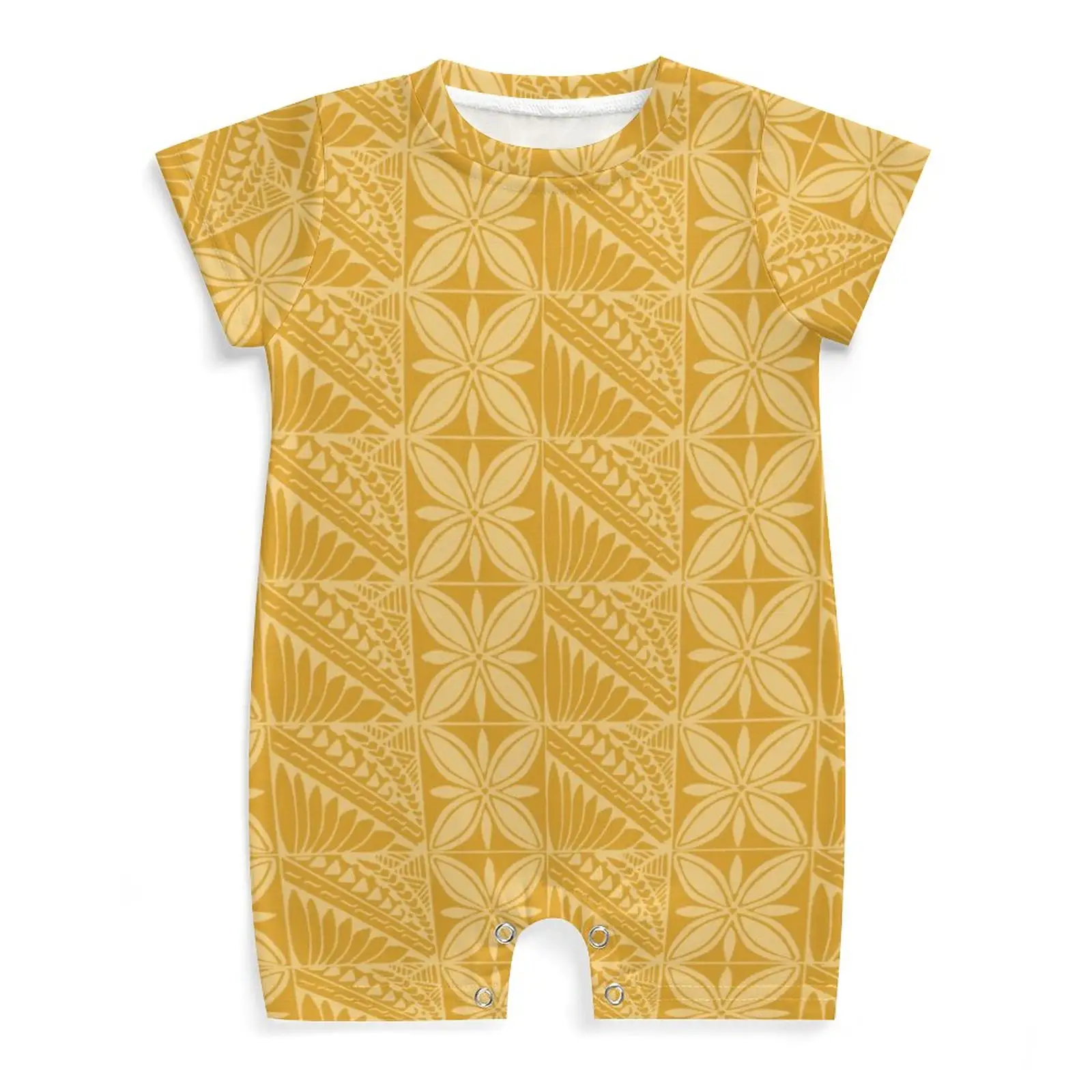 Baru grosir kustom Polynesian pakaian bayi berpori lembut Onesies Bayi Romper gaya pulau bayi baru lahir kancing jepret Jumpsuit