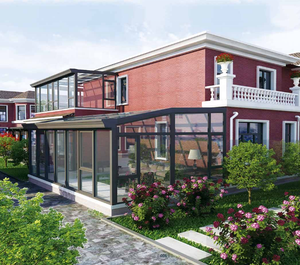 Véranda moderne préfabriquée en aluminium et verre, 4 saisons, modulaire et portable, avec pare-soleil, pour bain de soleil - Product Image 5