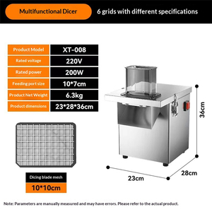 Máquina Eléctrica de Acero Inoxidable para Cortar Verduras en Cubos, de Alta Resistencia, para Uso en Mesa - Product Image 3