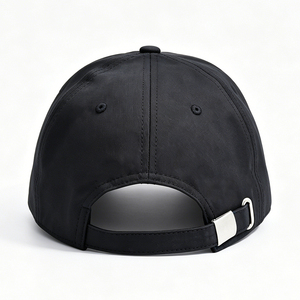 Casquette de baseball noire unisexe en coton à séchage rapide, ajustable, avec logo latéral à œillets, en toile, pour le sport, le golf et la course à pied - Product Image 2