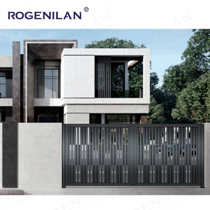 Puertas sin rieles de seguridad corredizas eléctricas de entrada Rogenilan, puertas corredizas voladizas de aluminio eléctricas de aluminio de nuevo diseño - Product Image 3