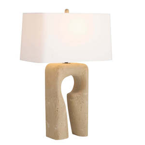Table <b>Lamp</b> Marble Base White Shade <b>LED</b> <b>Light</b> Source E27 Bulb Base Switch Control Simple Design For Living Room Bedroom - Product Image 3
