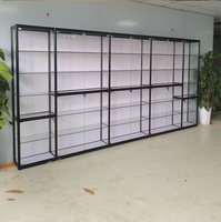 Rauchershop-Einzelhandelsgeschäft: Gerahmte Glas-LED-beleuchtete, individuell farbige Vollsicht-Vitrine/Wandvitrine mit OEM/ODM-Optionen