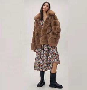 Fausse fourrure grande taille fourrure oreiller manteau hiver femmes manteau 2022 nouveau Style avec col fausse fourrure veste femme - Product Image 1