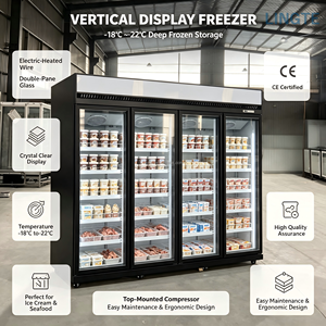 Congélateur vertical de présentation homologué CE, température de -18~-22°C, pour la vente au détail de produits de la mer surgelés et le stockage de glace, modèle SL-LC627H, conception à brancher. - Product Image 4