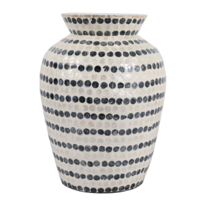 Vaso Decorativo Contemporaneo con Motivo a Pois, Alto Vaso per Fiori per Soggiorno, Casa e Ufficio - Product Image 6