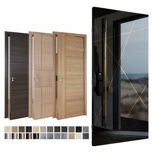 Porte d'entrée extérieure moderne de luxe au design italien, en acier inoxydable, sécurisée, avec verre pivotant, en bois, pour l'entrée principale de la maison - Product Image 6