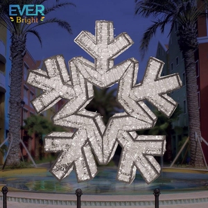 Thương mại quá khổ thắp sáng christmas3d <span class=keywords><strong>LED</strong></span> treo khổng lồ <span class=keywords><strong>Acrylic</strong></span> bạc vàng bông tuyết <span class=keywords><strong>Motif</strong></span> - Product Image 3