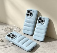 Étui de téléphone en PU matelassé style Ins, antichoc, anti-chute, pour usage quotidien, affaires, voyages, protection pour iPhone 15 Pro Max