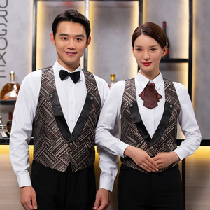 <span class=keywords><strong>Chaleco</strong></span> Antiestático de Algodón Unisex FUYI 2026, Uniforme de Trabajo para Camareros de Restaurantes Occidentales, Sin Costuras, con Detección de Agujas, para KTV y Hoteles - Product Image 4