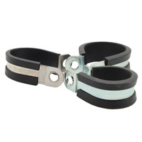 Collier de serrage en acier inoxydable de haute qualité type R avec revêtement en caoutchouc, 20 mm (po/métrique), pince de fixation pour câbles et flexibles