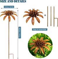 Tatakan Bunga Logam Oniya untuk Taman, Dekorasi Taman Luar Ruangan, Seni Botani Rustic untuk Halaman, Ornamen untuk Bedeng Bunga, Patio, dan Halaman Belakang