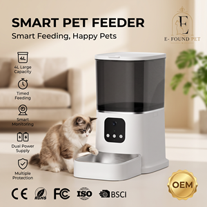 Distributeur de nourriture intelligent et élégant <span class=keywords><strong>pour</strong></span> animaux de compagnie, portable, en plastique, personnalisé, capacité 6L, écran LCD WiFi <span class=keywords><strong>pour</strong></span> le suivi de la régime alimentaire, petits animaux, chats, OEM - Product Image 1