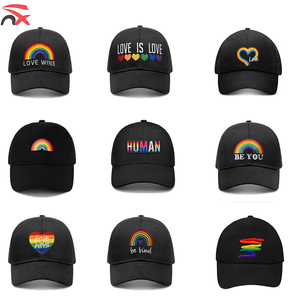 Broderie personnalisée, logo <span class=keywords><strong>arc</strong></span>-<span class=keywords><strong>en</strong></span>-<span class=keywords><strong>ciel</strong></span> LGBT, couleur noire, taille réglable pour hommes, femmes, adultes, <span class=keywords><strong>en</strong></span> coton - Product Image 1