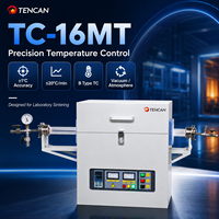 Four tubulaire de laboratoire TENCAN TC-16MT 1600°C, tube électrique 300mm/450mm, zone de chauffage simple en quartz, 4-7KW, précision 1°C