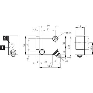 OHT31K200P1K-TSSL Cuboid design retroreflective sensor <b>LED</b> <b>diffuse</b> sensor with background suppression - Product Image 2