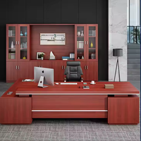 Bureau de direction moderne de 2m pour PDG Mobilier de bureau en bois Bureau de direction rouge