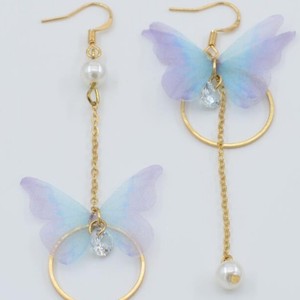 2020 asimétrico mariposa pendientes anillos pendientes circón - Product Image 4