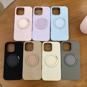 غطاء هاتف آيفون 17 برو ماكس من السيليكون السائل مع حامل مغناطيسي دوار 360 درجة وحماية للكاميرا، متوافق مع 16 بلس و15 و14 و13 و12 - Product Image 1