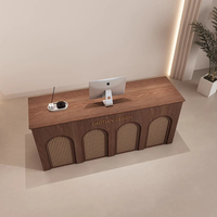 Bureau de réception en MDF au design classique moderne pour l'hôtel et l'hôpital Couleur et taille personnalisables