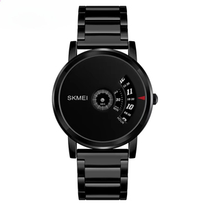 Reloj de Hombre Minimalista Creativo Nuevo OEM ODM, Esfera Giratoria Sin Agujas, Diseño de Acero Inoxidable, Casual, de Negocios, Luminoso, de Cuarzo - Product Image 6