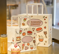 Sacs en papier kraft avec poignées, sacs cadeaux pour desserts, pains, gâteaux, pâtisseries, sacs d'emballage à emporter pour les cupcakes, pour les salons de thé
